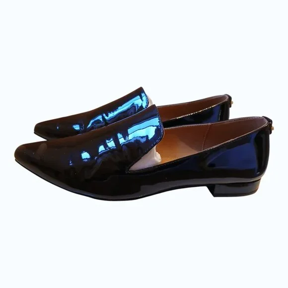 CALVIN KLEIN Elegant Black Patent Leather Loafers - Like New - Picture 7 of 12